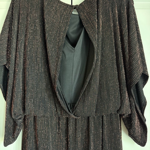 NWT Jessica Howard Dolman Sleeve Metallic Stripe Knit Blouson Dress Size 12P - Picture 6 of 14